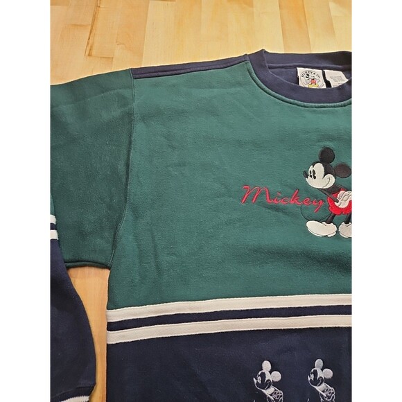 Vintage Mickey & Co Blue & Green Adult Large Sweatshirt Brazos Sportswear 90's - Picture 9 of 16